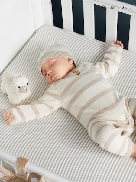 Ickle Bubba Cream Knitted Romper 100% Cotton Gift Set (T57862) | £39
