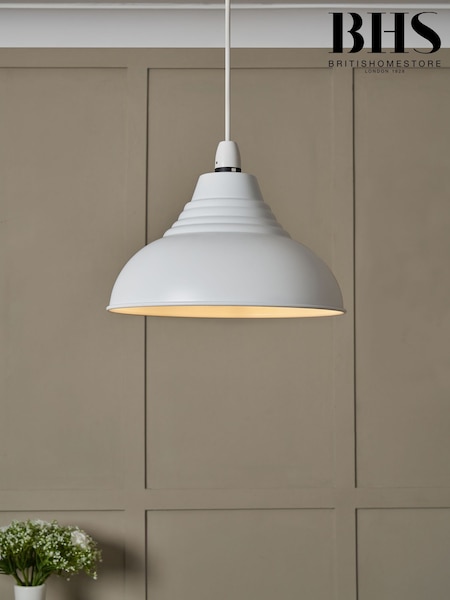 BHS White Steel Diner Easy Fit Shade (T58521) | £15