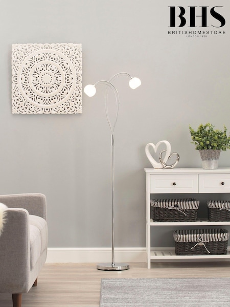 BHS Silver Soni Floor Lamp (T58543) | £100