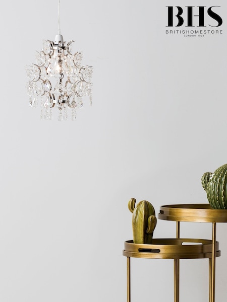 BHS Silver Lisa Easy Fit Shade Flush Ceiling Light (T58553) | £75