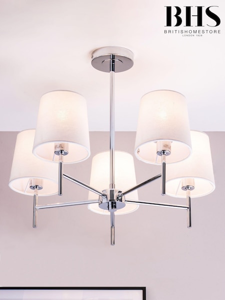 BHS Chrome Mira Semi Flush Ceiling Light (T58580) | £110
