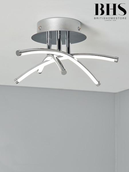 BHS Chrome Aalto Cross Over LED Flush Ceiling Light (T58586) | £85