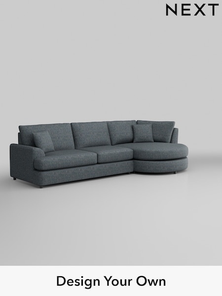 Boucle Weave Easy Clean/Dark Blue Parker Platform (T59439) | £2,175