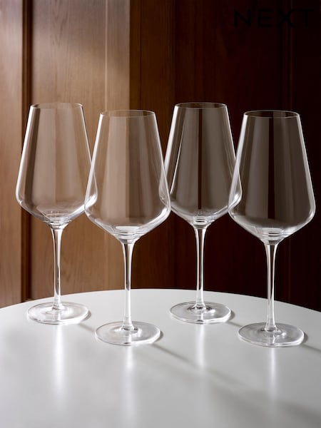 Clear Belgravia Crystal Tapered Set of 4 Red Wine Glasses (T59512) | £22