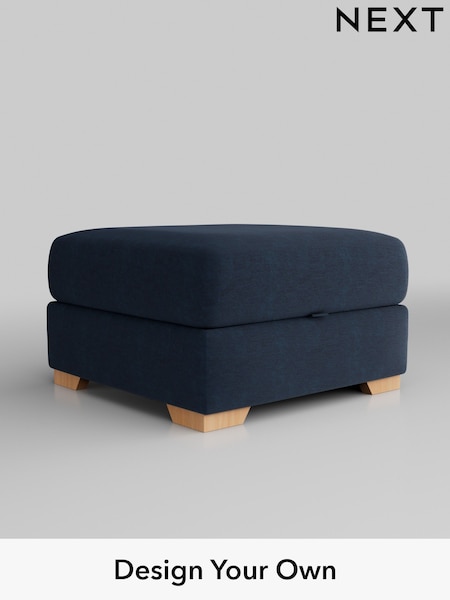 Fine Chenille Easy Clean/Dark Navy Blue Houghton Deep Relaxed Sit (T59519) | £499