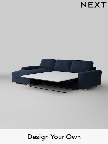 Fine Chenille Easy Clean/Dark Navy Blue Houghton Deep Relaxed Sit (T59519) | £2,825