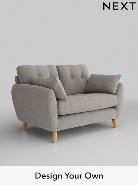 Fine Chenille Easy Clean/Light Steel Grey Wilson Buttoned Back (T59540) | £850