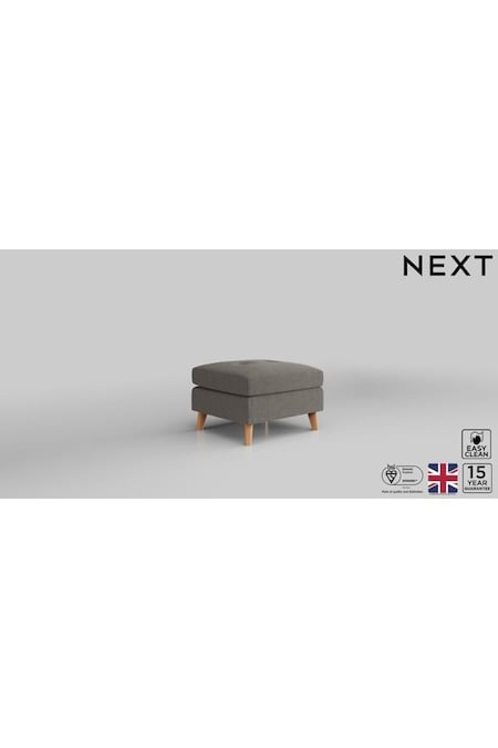 Fine Chenille Easy Clean/Dark Smoke Grey Wilson Buttoned Back (T59673) | £350