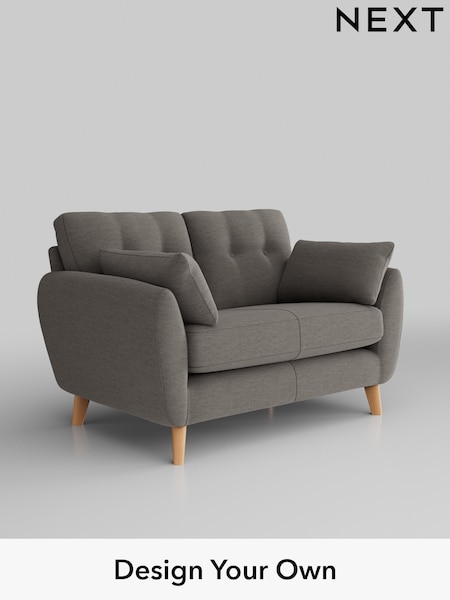 Fine Chenille Easy Clean/Dark Smoke Grey Wilson Buttoned Back (T59673) | £850