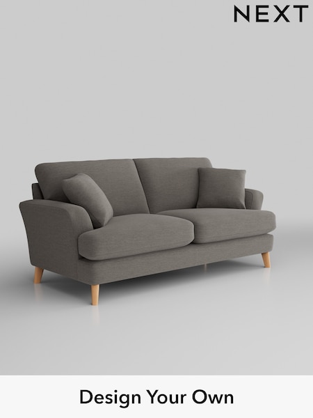 Fine Chenille Easy Clean/Dark Smoke Grey Conway Relaxed Sit (T59681) | £1,350