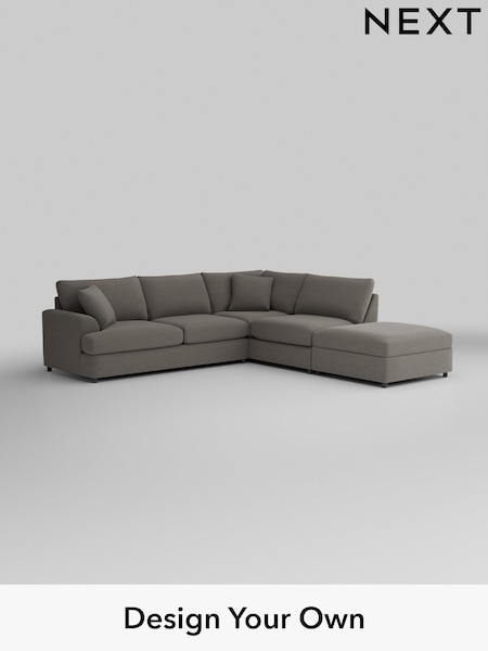 Fine Chenille Easy Clean/Dark Smoke Grey Parker Platform (T59682) | £2,699