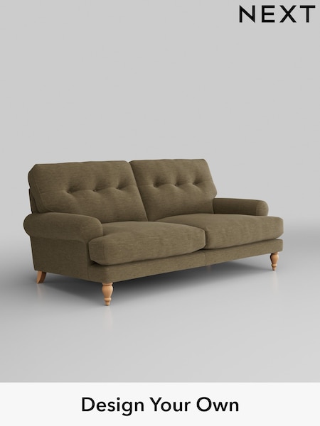 Fine Chenille Easy Clean/Dark Moss Green Erin Buttoned Back Deep Relaxed Sit (T59693) | £1,325