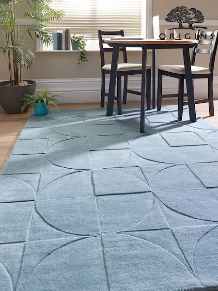Origins Blue Penny Carved Rug (T59908) | £165 - £295