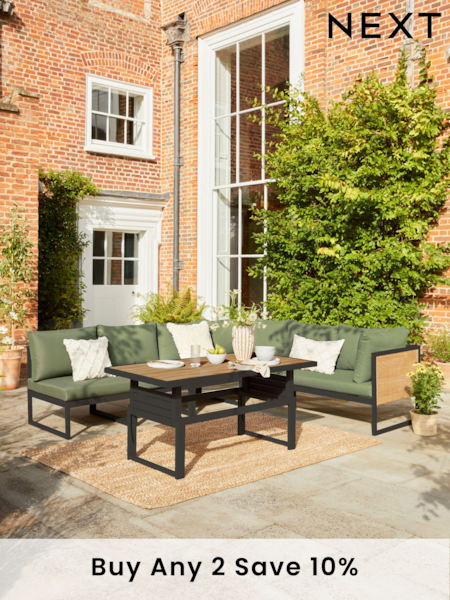 Sage Green Abel Rattan Garden Modular Sofa and Table Lounge Set (T60000) | £1,499