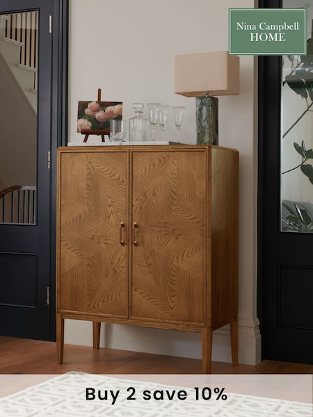 Nina Campbell Dark Oak Tedworth Bar Cabinet (T60023) | £899