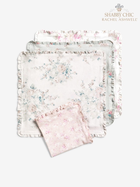 Shabby Chic by Rachel Ashwell® Mixed Floral 100% Cotton Ruffle Trim Set of 4 Napkins (T60100) | £24
