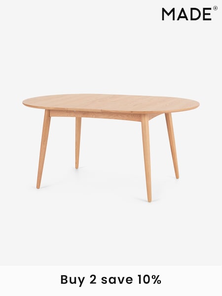 MADE.COM Oak Deauville 4 to 6 Seater Oval Extending Dining Table (T60147) | £549