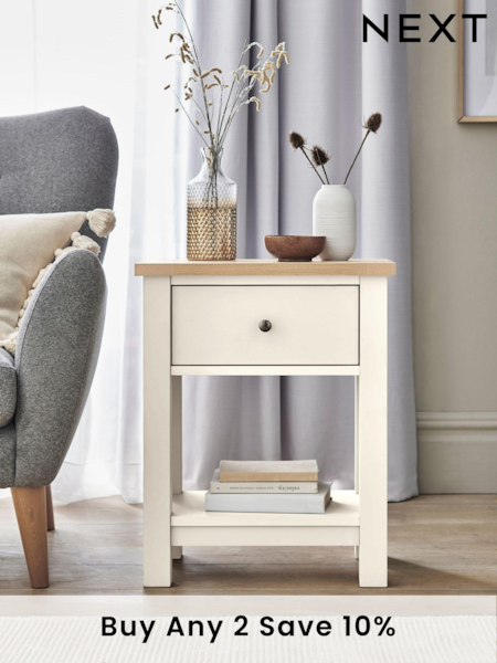 Cream Malvern Oak Effect Side Table (T60249) | £150