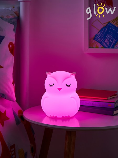 glow White Owl Rechargeable Wireless Night Light (T61712) | £15