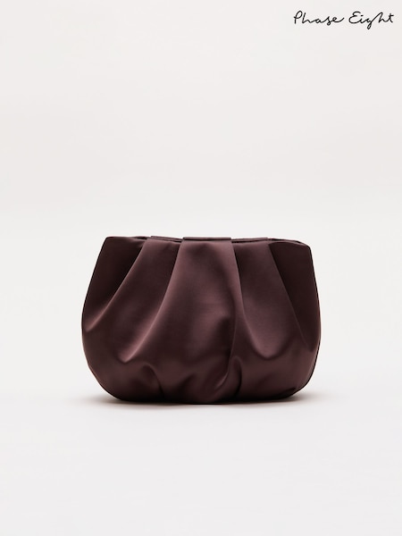 Brown - Phase Eight Satin Cloud Clutch