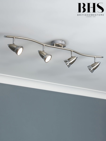 BHS Silver 4 Light Spotlight (T62616) | £55