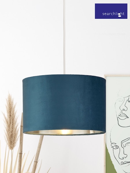 Searchlight Josie Teal Blue Velvet Easy Fit Shade (T63215) | £27