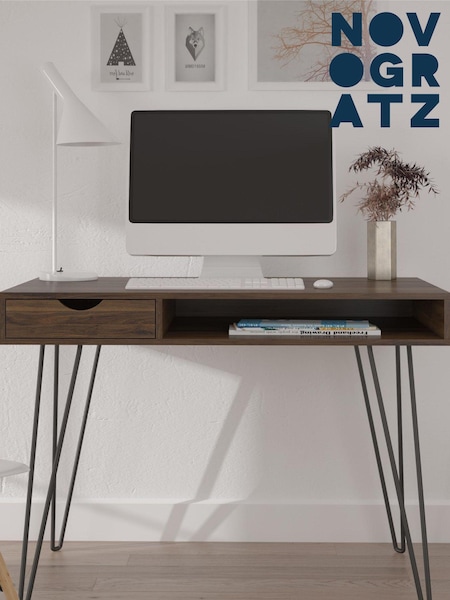 Novogratz Medium Brown Concord Drawer Storage Desk (T64164) | £115