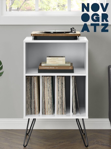 Novogratz White Concord Turntable Stand (T64181) | £75