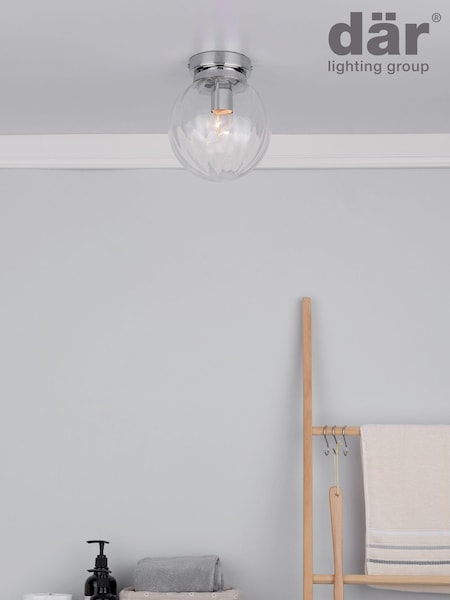 Dar Lighting Chrome Niagara Bathroom Flush Ceiling Light (T64295) | £58