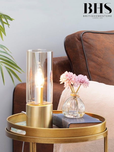 BHS Brass Cylinder Touch Lamp (T64536) | £35