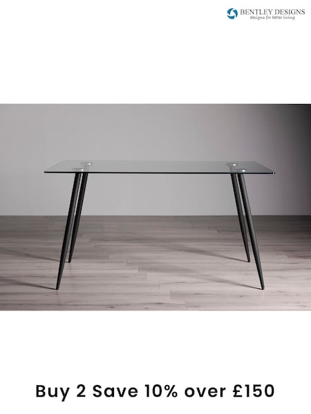 Bentley Designs Clear Martini Tempered Glass 6 Seater Dining Table (T65900) | £125