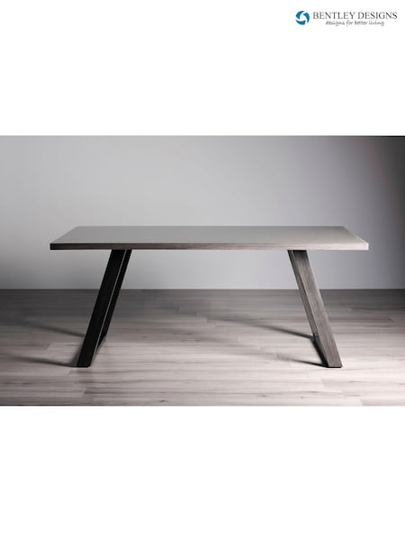 Bentley Designs Grey Hirst Painted Tempered Glass 6 Seater Dining Table (T65903) | £350