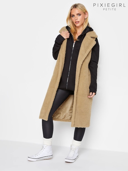 PixieGirl Petite Brown Longline Gilet (T67408) | £60