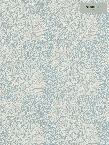 Morris & Co. Blue Marigold 10.05M Wallpaper (T67907) | £115
