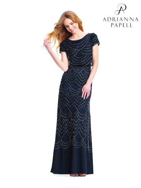 Adrianna Papell Blouson Beaded Dress (T68328) | £230