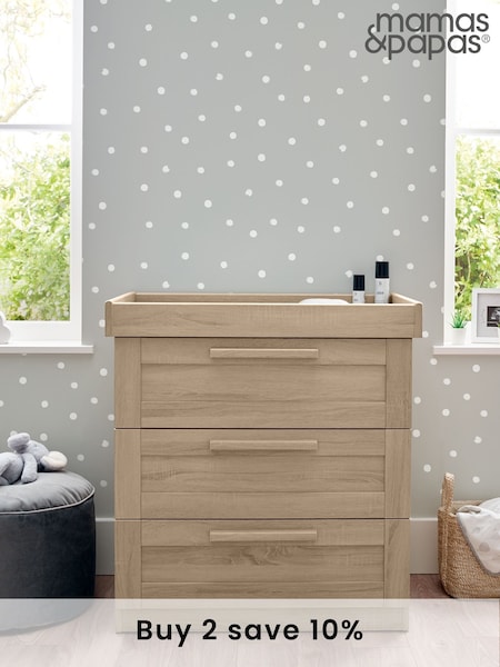 Mamas & Papas Light Oak Atlas Dresser Changer Chest (T68947) | £279