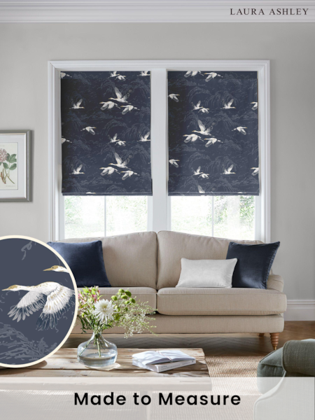 Laura Ashley Midnight Blue Animalia Made To Measure Roman Blind (T69997) | £79