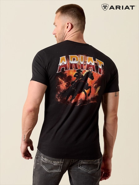Black - Regular Ariat Country Rock Short Sleeve T-shirt
