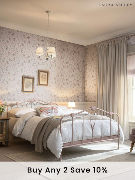 Laura Ashley Blush Dolwen Bed (T70841) | £325 - £375