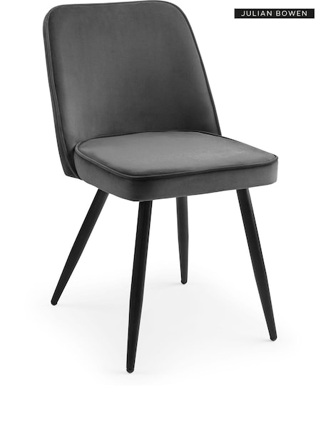 Julian Bowen Set of 2 Grey Burgess Dining Chairs (T71826) | £175