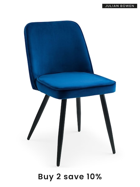 Julian Bowen Set of 2 Blue Burgess Dining Chairs (T72047) | £175