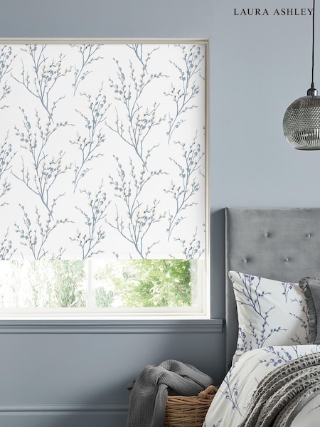 Laura Ashley White Pussy Willow Roller Blind (T72244) | £40 - £85