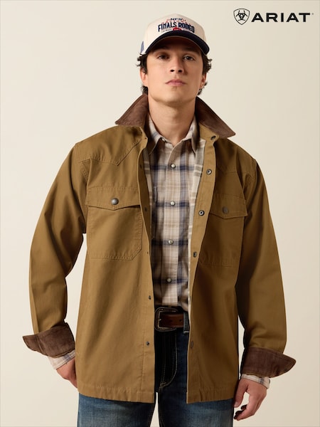 Brown - Regular Ariat Retro Canvas Shrt Jacket
