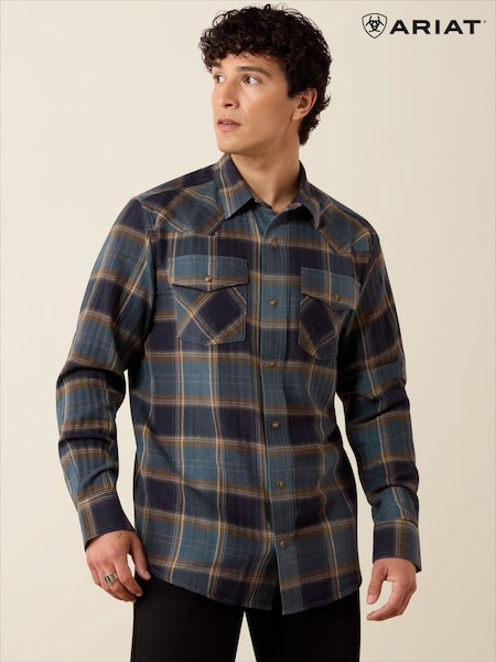 Black - Regular Ariat Retro Harbert Fitted Long Sleeve Shirt