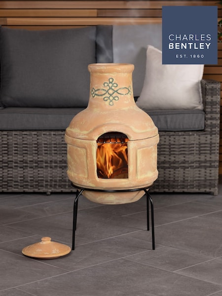 Charles Bentley Terracotta Small Terracotta Clay Chimenea With BBQ Grill (T73174) | £85