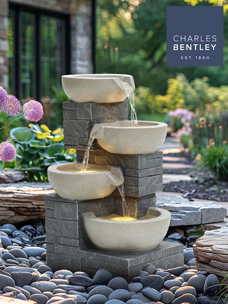 Charles Bentley Grey Garden 4 Tier Cascading Water Feature (T73182) | £120