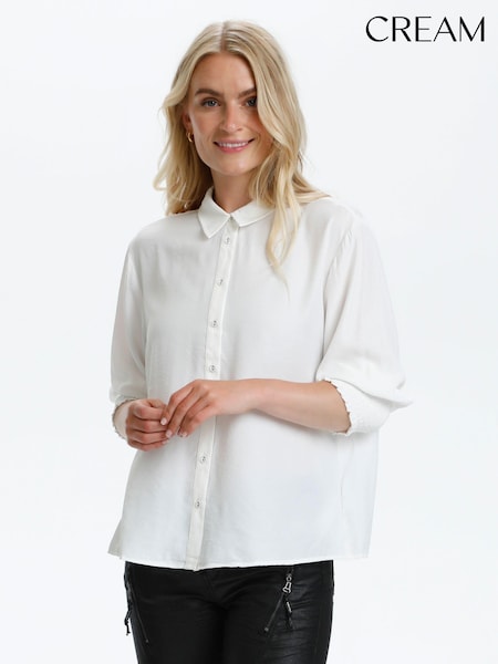 Cream White Nola Button Through Shirt (T73556) | £65