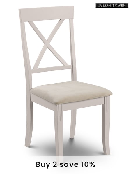 Julian Bowen Set of 2 Elephant Grey Davenport Dining Chairs (T73798) | £170