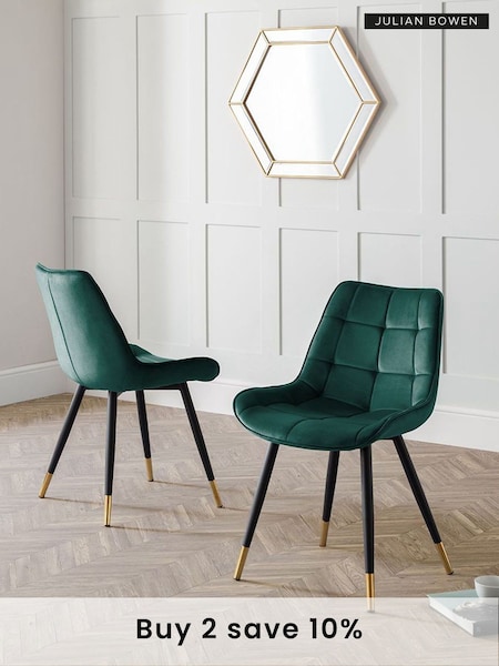 Julian Bowen Set of 2 Green Hadid Dining Chairs (T73801) | £210