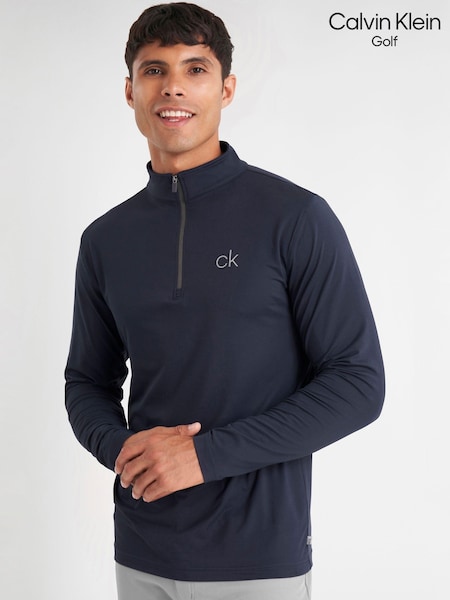 Calvin Klein Golf Blue Newport Quarter Zip Sweatshirt (T75741) | £34